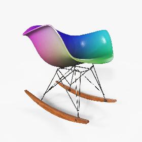 3D Eames Rocking Chair Colorful